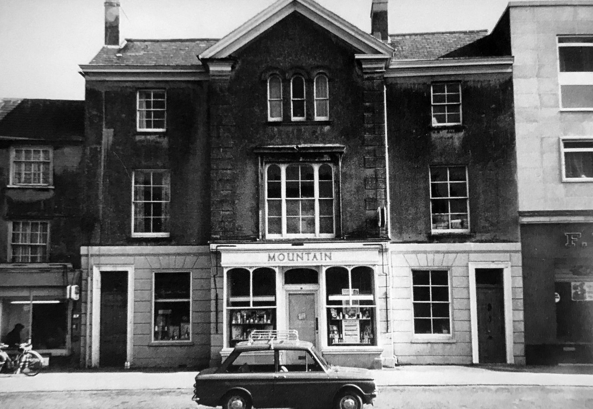 Exterior of Mountain's chemist shop in Sheep Street, 1967.