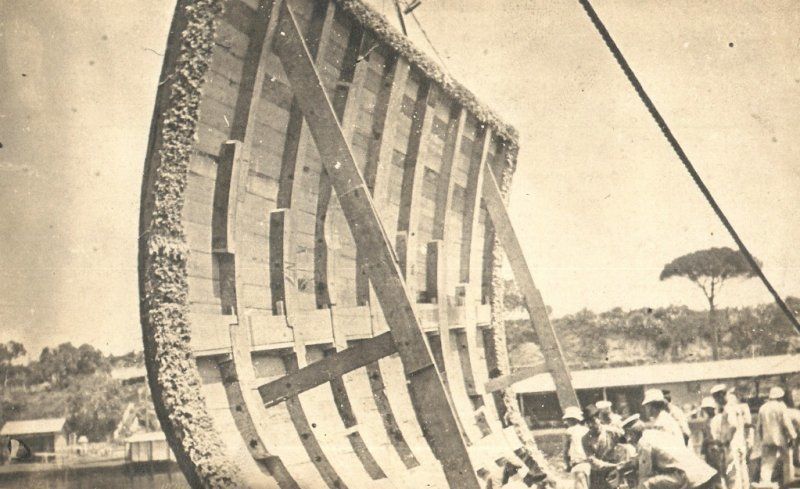 The coffer dam ready to be fitted to the ship.