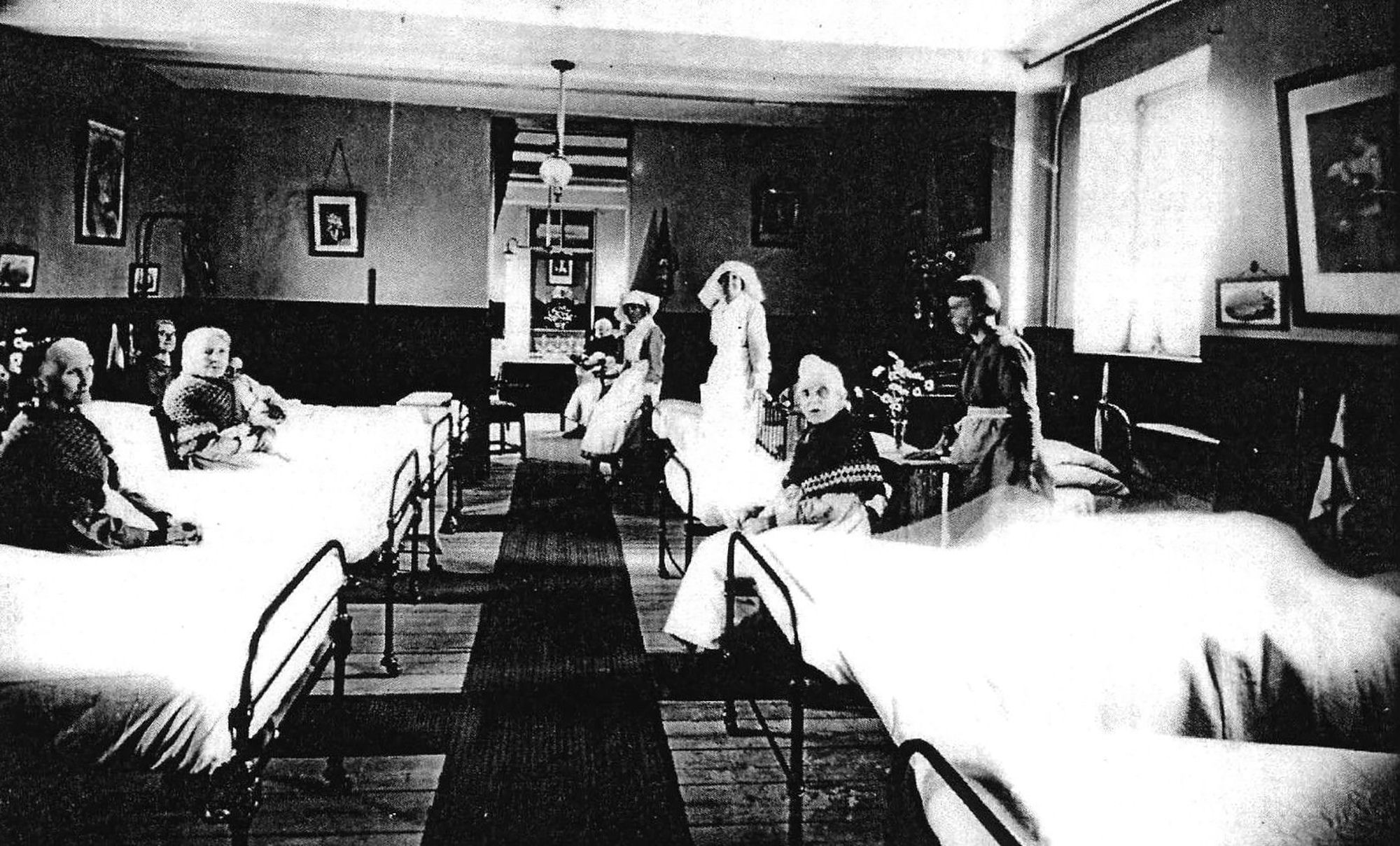 The Infirmary in the workhouse was used for treating the sick, but had no isolation facilities.